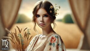 A young woman symbolizing the Zodiac sign Virgo